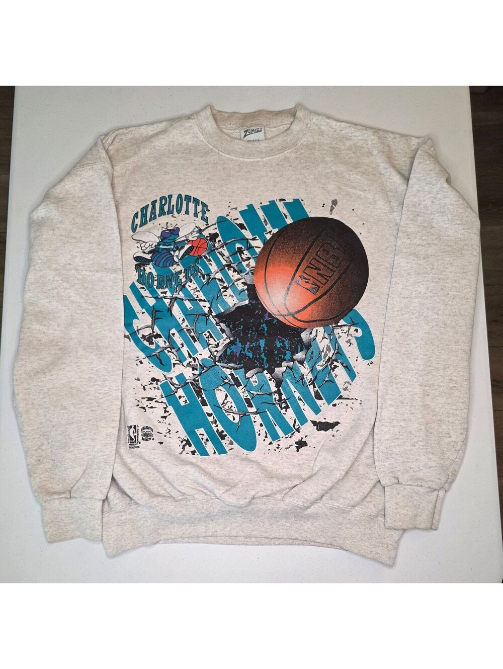 90s NBA Charlotte Hornets Shattered Crewneck